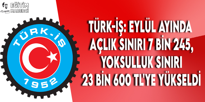 Türk-İş: Eylül Ayında Açlık Sınırı 7 Bin 245, Yoksulluk Sınırı 23 Bin 600 TL'ye Yükseldi